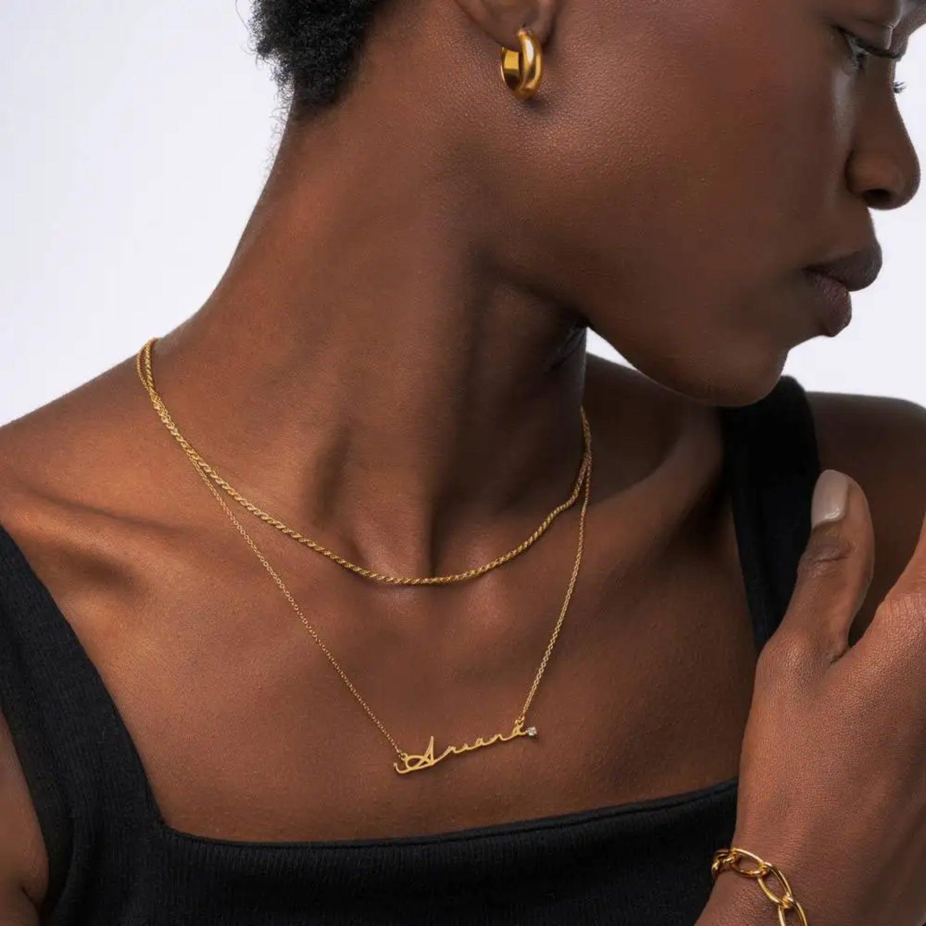 Custom Name with Diamond Tip Necklace - Image 3