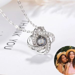 Custom Photo Projection Interlocked Pendant Necklace